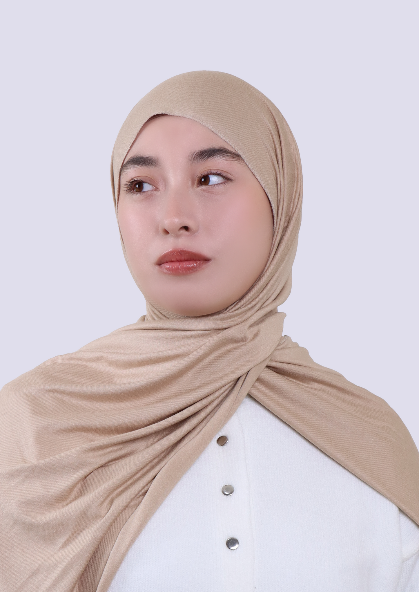 Luxury Jersey Hijab- Beige