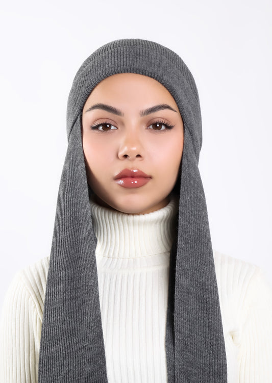 Beret Scarf- Grey