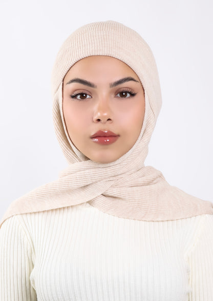 Beret Scarf- Cream