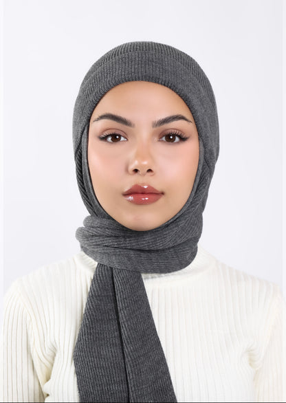 Beret Scarf- Grey