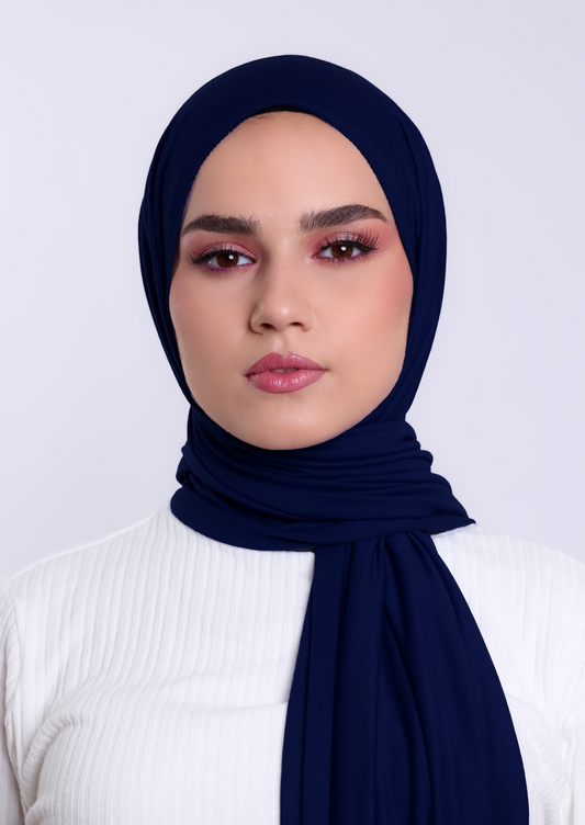 Luxury Jersey Hijab - Navy