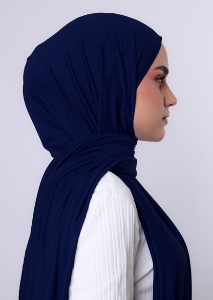 Luxury Jersey Hijab - Navy