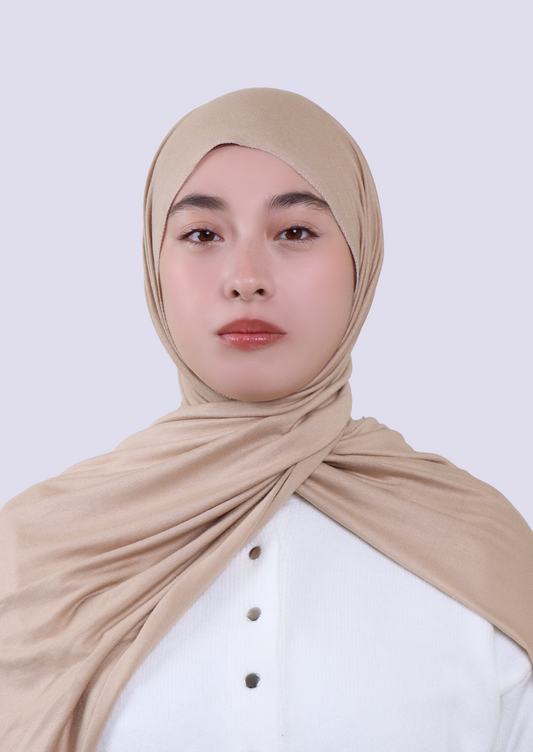 Luxury Jersey Hijab- Beige