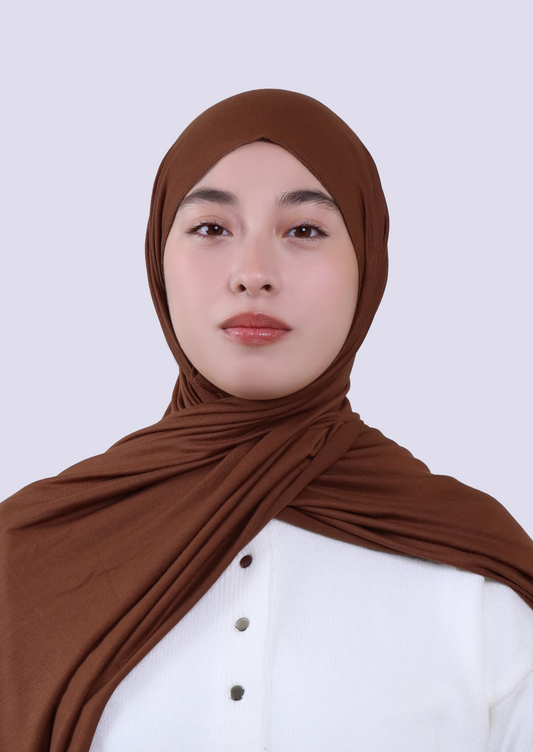 Luxury Jersey Hijab- Cinnamon
