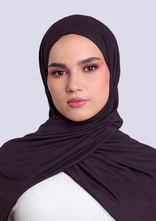 Luxury Jersey Hijab- Eggplant