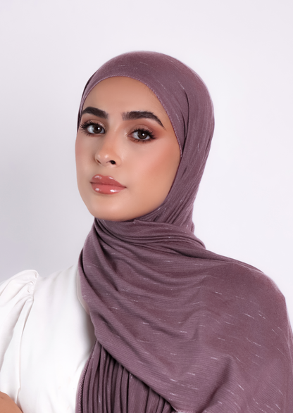 Stripe Jersey Hijab- Grape