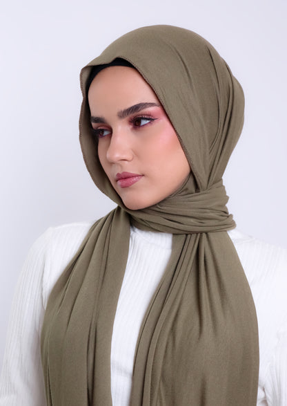 Luxury Jersey Hijab - Olive