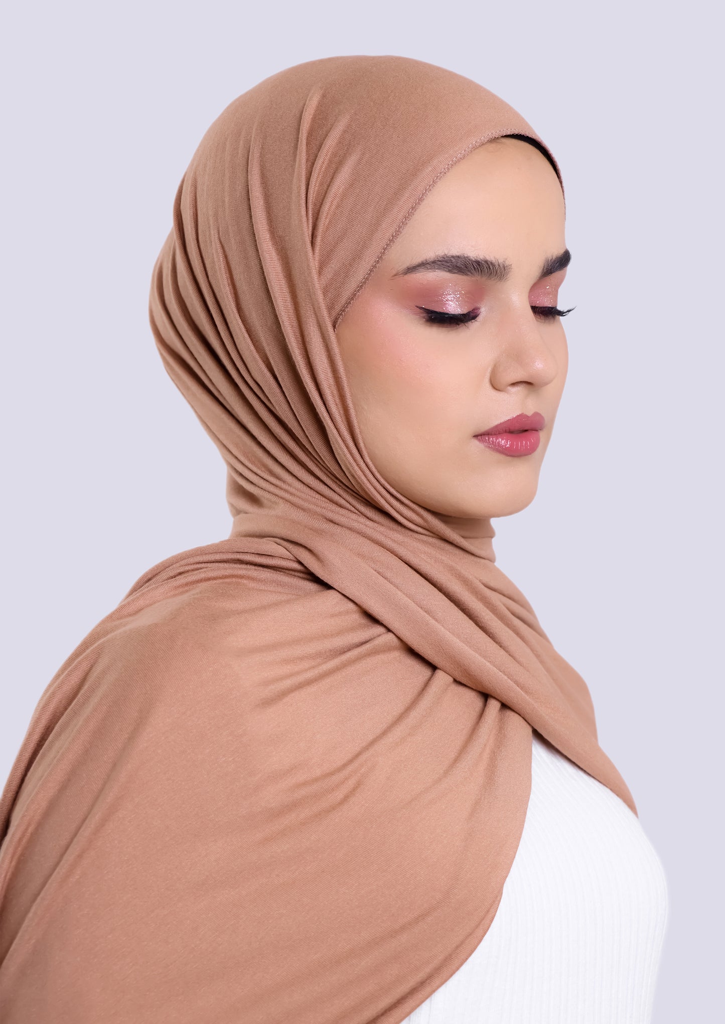 Luxury Jersey Hijab - Rose Gold