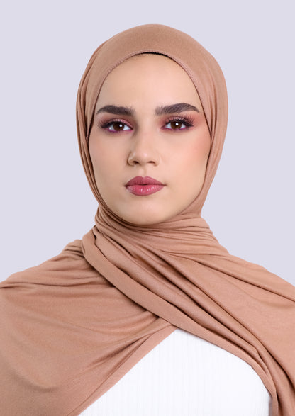 Luxury Jersey Hijab - Rose Gold