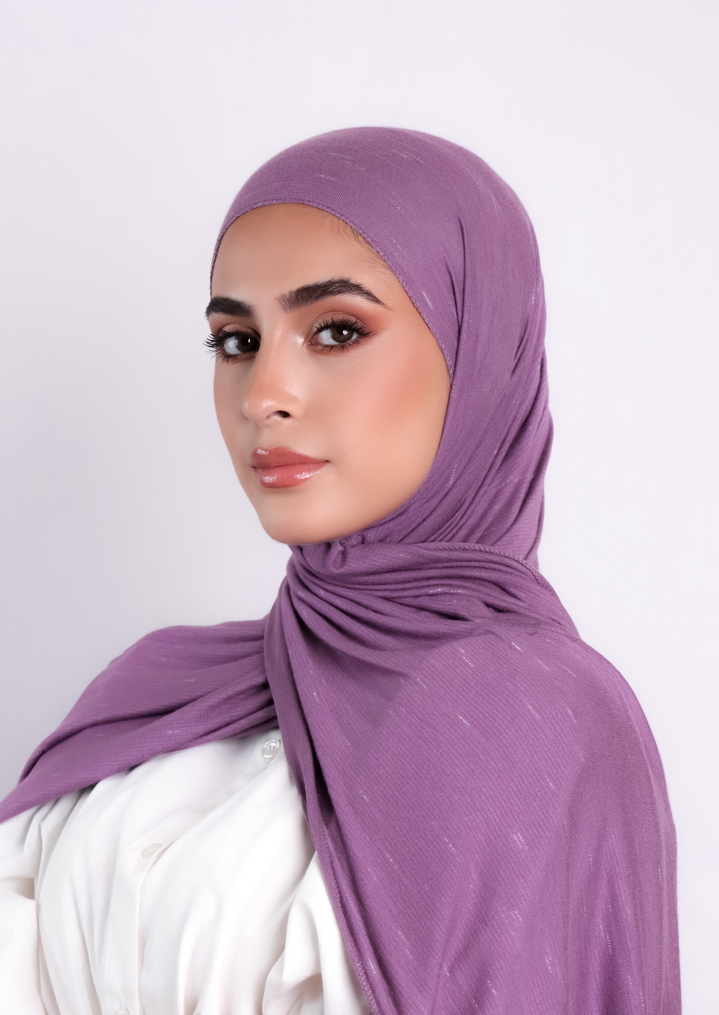 Stripe Jersey Hijab- Purple