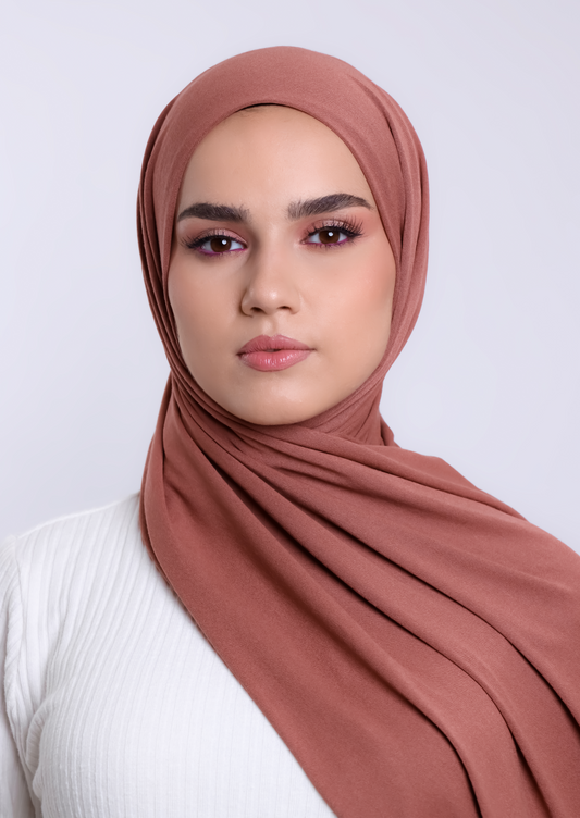 Luxury Jersey Hijab - Brick