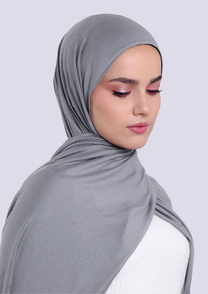 Luxury Jersey Hijab - Slate Grey