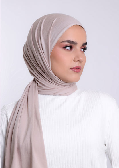 Luxury Jersey Hijab - Stone