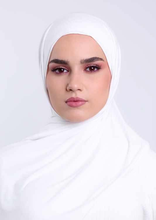 Luxury Jersey Hijab - White