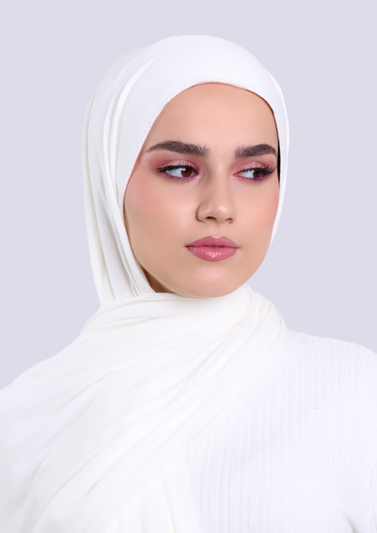 Luxury Jersey Hijab - Offwhite